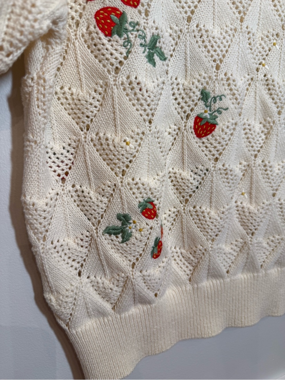 DRIFTWOOD Cream Open-Knit Button Cardigan Strawberry Fields Boho Western Prairie - Picture 12 of 12